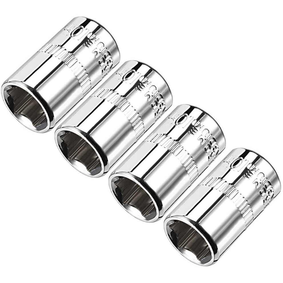 sourcingmap 4 Pcs 1/4-Inch Drive 10mm 6-Point Shallow Socket, Metric, Cr-V