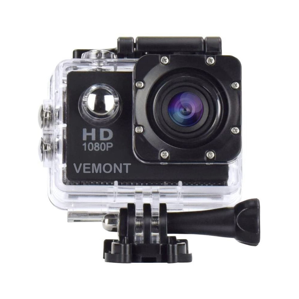 Vemont 1080P 12MP Action Camera Full HD 2.0Â Inch Display 30Â m Waterproof Sports Camera With Accessories 