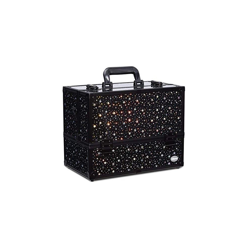Joligrace Make up Organiser Nail Polish Jewellery Cosmetic Box Beauty Vanity Case Extra Large Space with S