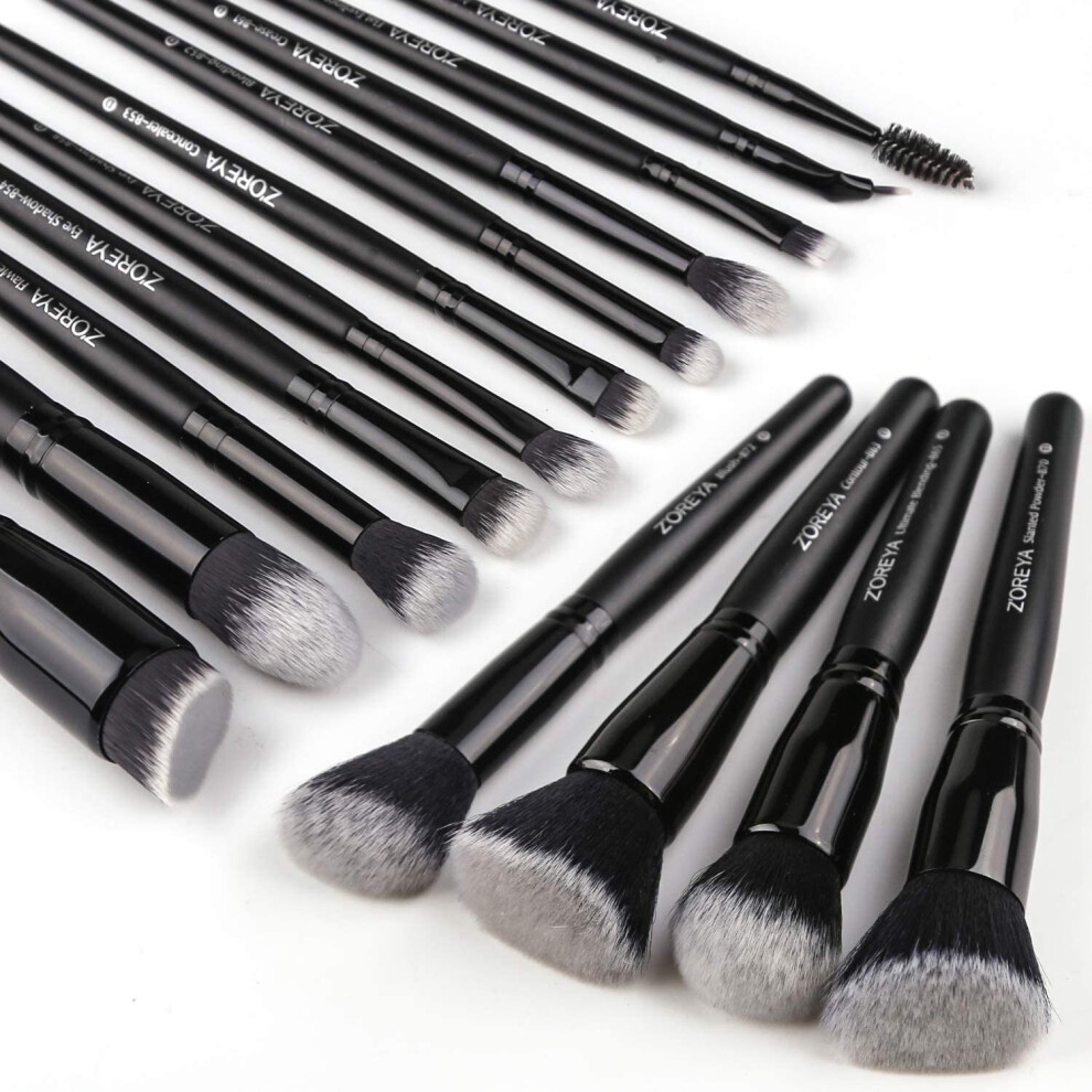 Brand: Z'oreya Multicoloured Zoreya Makeup Brushes 15Pcs Makeup Brush Set Soft And Cruelty-Free Synthetic Premium Kabuki Brush Cosmetic