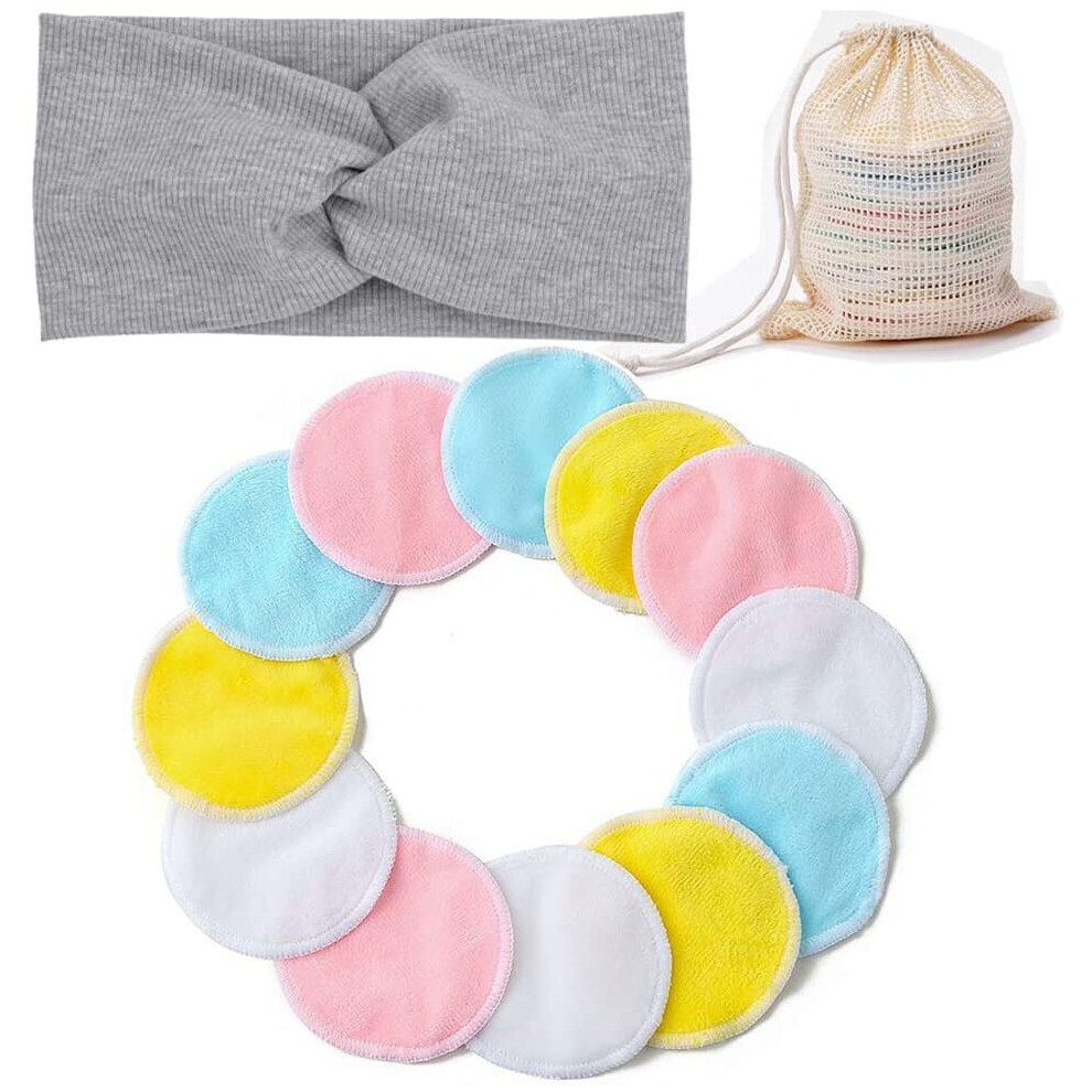 12 Pcs Makeup Remover Pads, Organic Cotton Pads, Make-up Remover Pads, Washable Cotton Face Pads, Super So