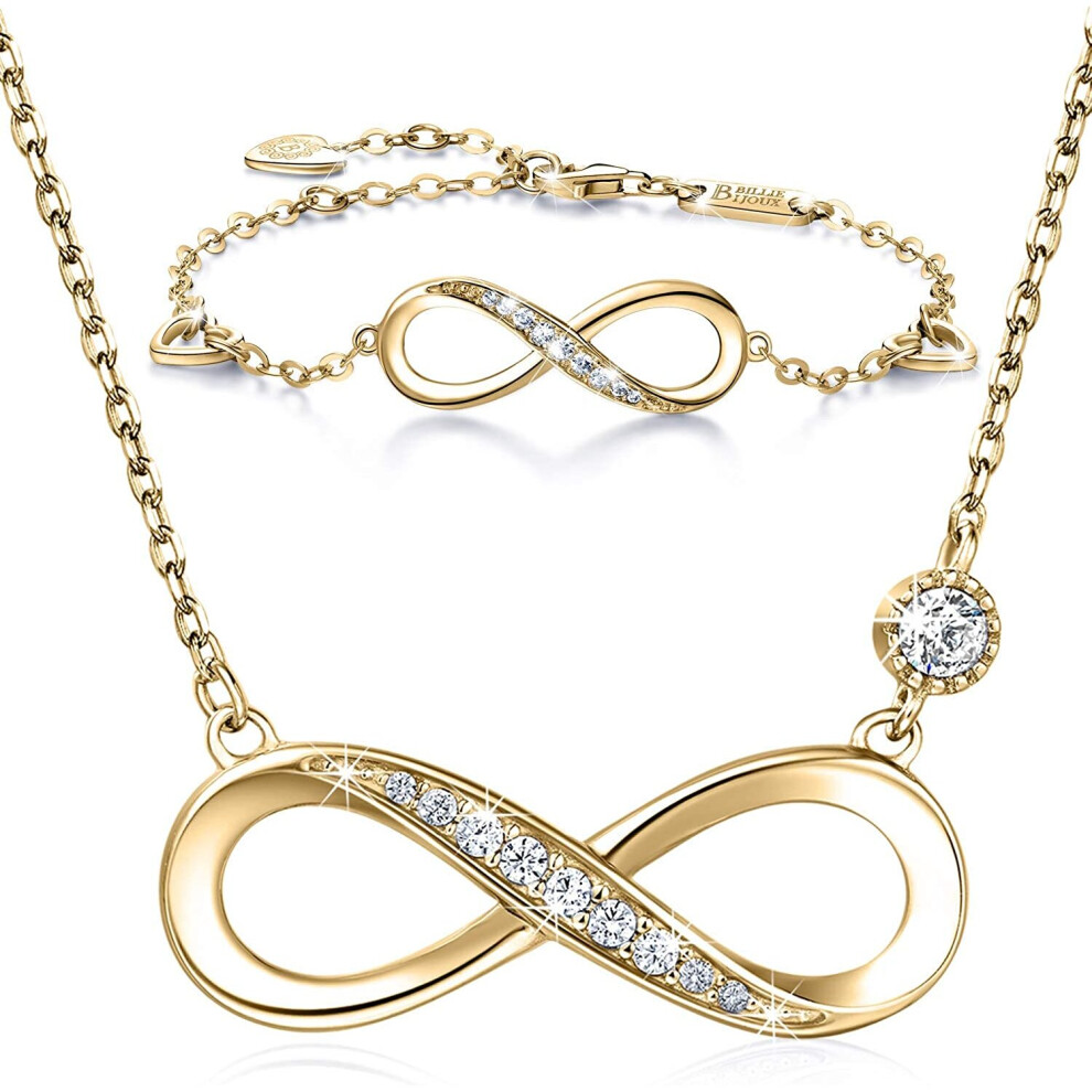 925 Sterling Silver Necklace Bracelet One Sets â Billie Bijoux âForever Loveâ Infinity Heart Love Je