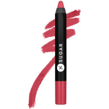 SUGAR Cosmetics Matte As Hell Crayon Lipstick - 05 Rose Dawson (Rose Pink) with Sharpener Highly Pigmented