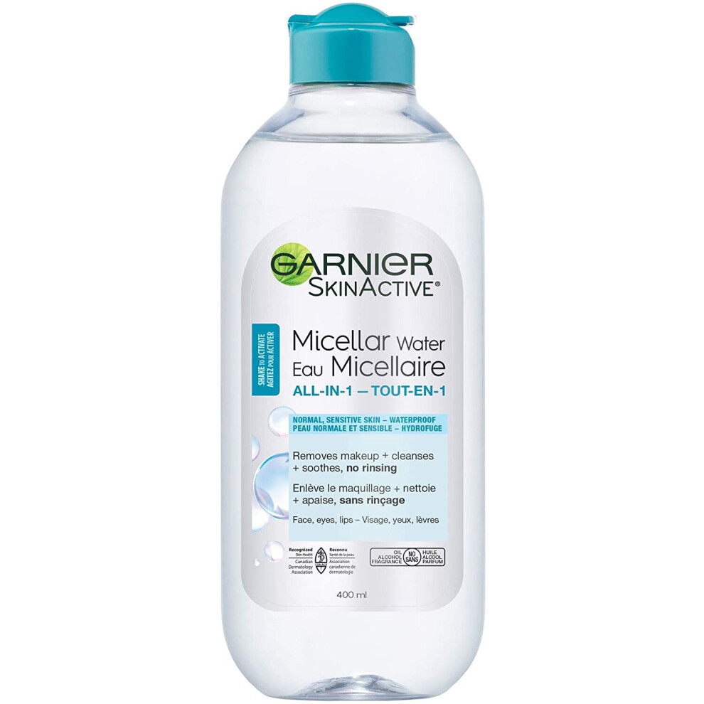 Garnier SkinActive Micellar Cleansing Water, For Waterproof Makeup, 13.5 Fl Oz