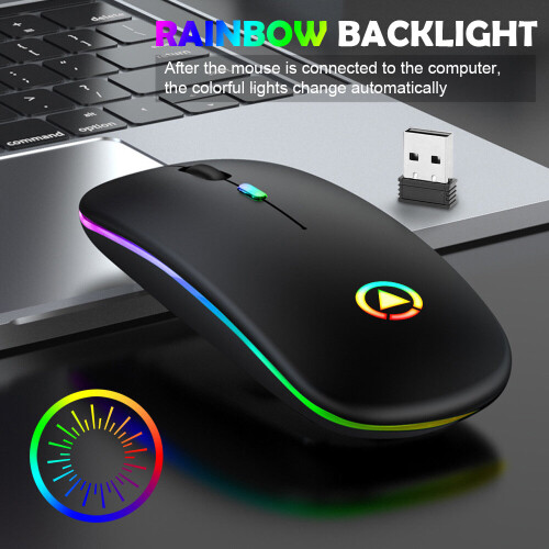 Wireless mouse with 2024 led lights