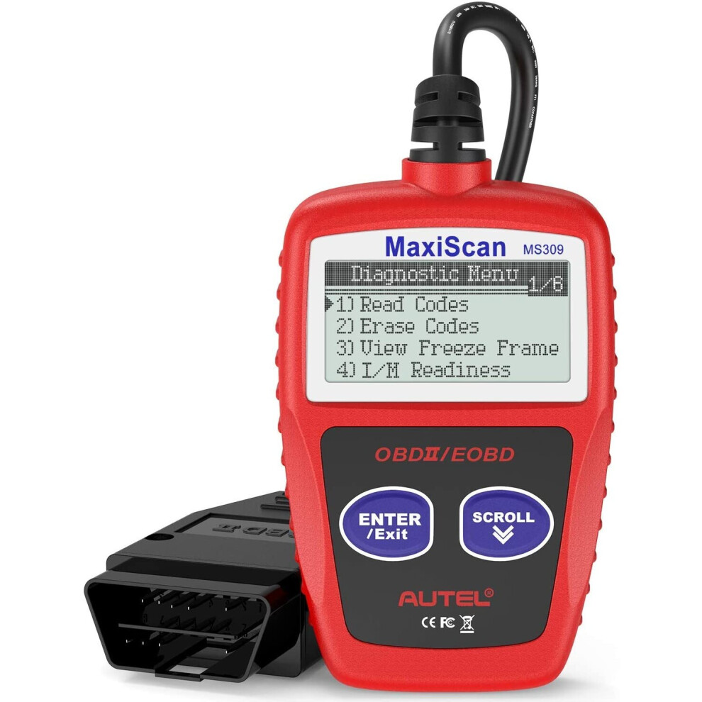 Autel MaxiScan MS309 OBD2 Reader Car Diagnostic Scanner Vehicle Engine Fault Code Reader, Turn Off Check E