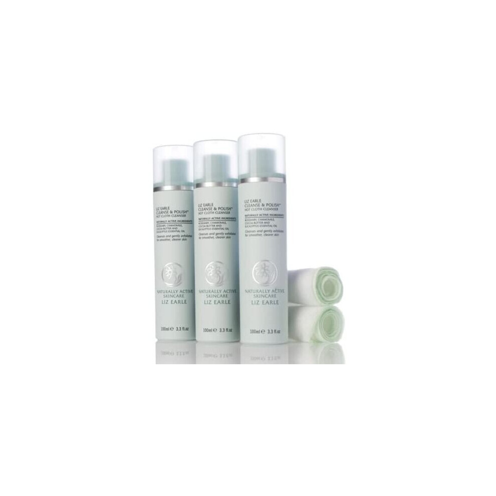 Liz Earle Cleanse and Polish 100ml Trio with 2 Muslin Cloths by Liz Earle