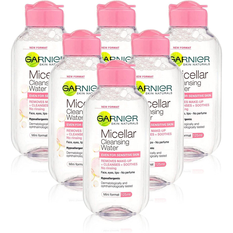 6x Garnier MICELLAR Cleansing Water Hypoallergenic Sensitive Skin 125ml