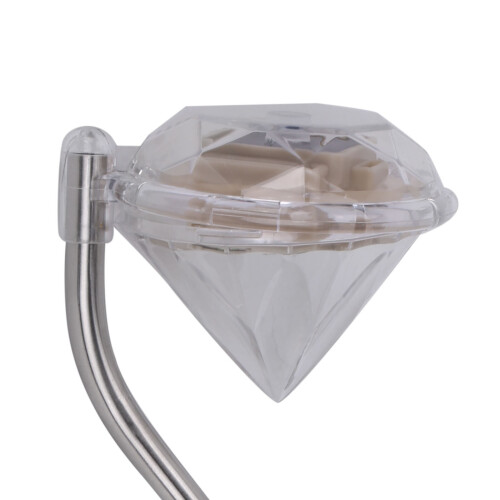 4Pcs Solar Powered Stainless Steel LED Diamond Stake Lights Garden