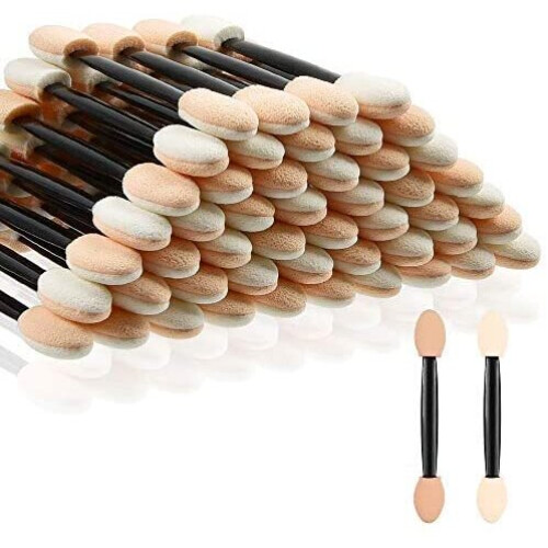 Eyeshadow Applicators,MORGLES Eyeshadow Brush Sponge Applicator 50pcs Disposable Eyeshadow Brush Eyeshadow