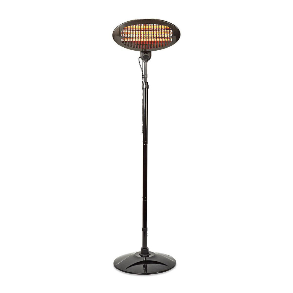 Nedis 2Kw Free-Standing Quartz Outdoor Heater Black