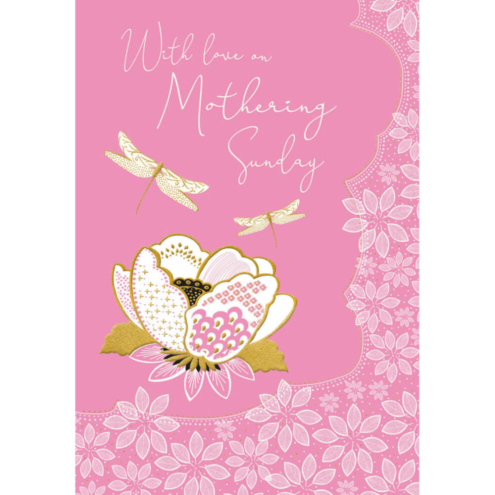 Woodmansterne With Love On Mothering Sunday Foiled Mother's Day Greeting Card Beautiful Cards