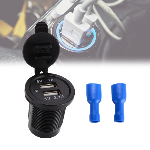 12V Car Cigarette Lighter Socket Car USB Power Charger Dual Adapter 1