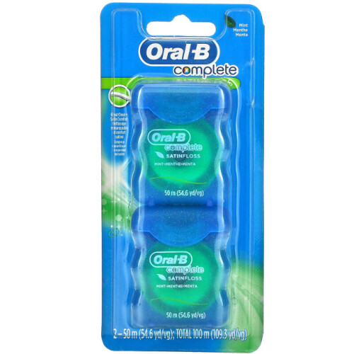 Oral-B Complete, Satin Floss, Mint, 2 Pack, 54.6 yd (50 m) Each