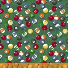 Fat Quarter Man Cave Billiard Balls 100% Cotton Quilting Fabric