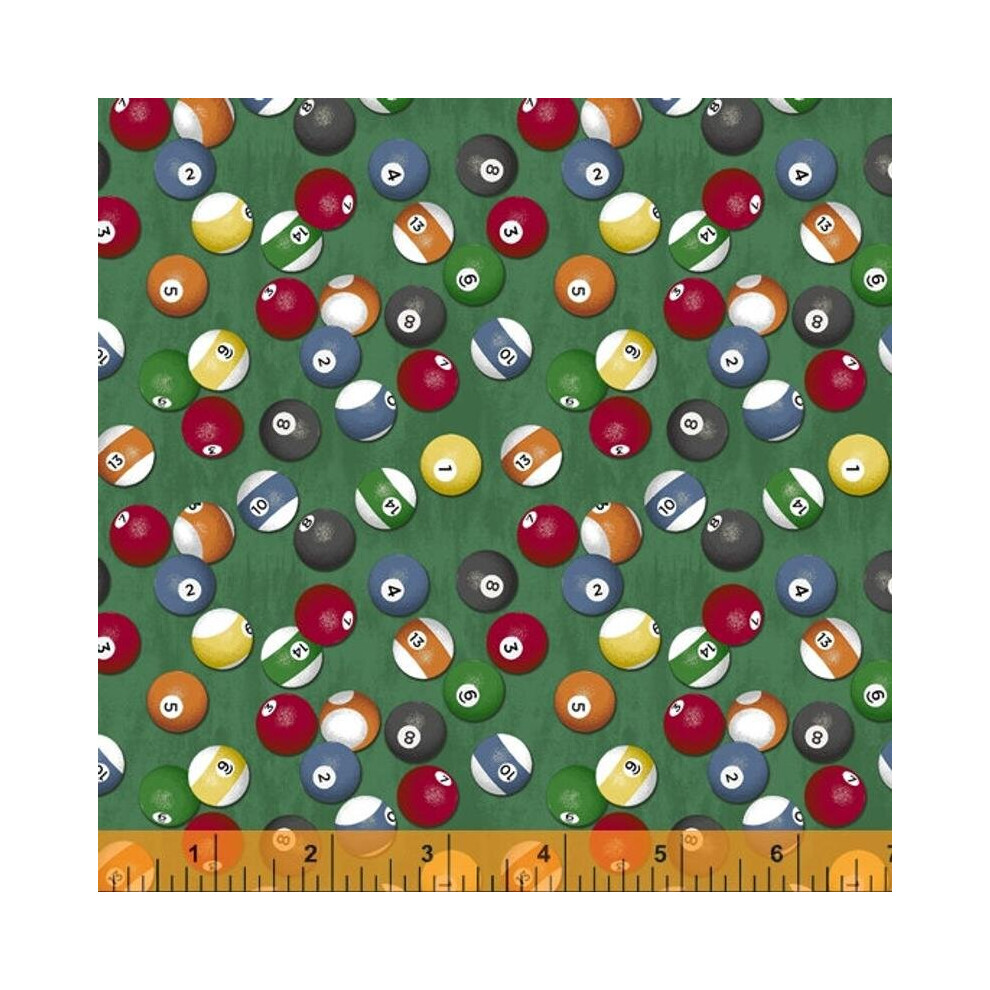 Fat Quarter Man Cave Billiard Balls 100% Cotton Quilting Fabric