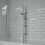 Shower Kit Twin 2 Mixer Shower Heads Rail Riser Square Bathroom Set 4