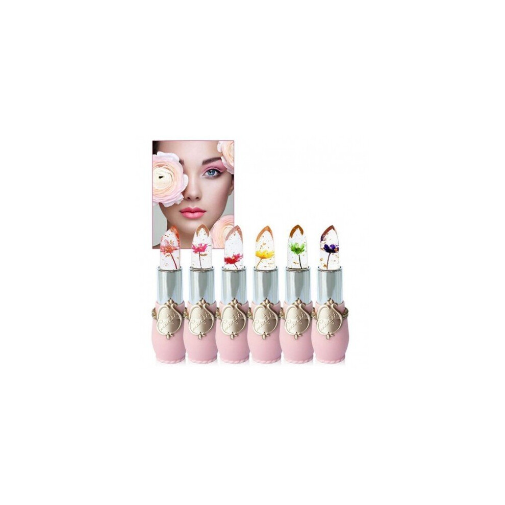 Blowuponline5 (01) Moisturizer Lip Balm Transparent Temperature Changed Color Lipstick Pink Pintalabios Jelly Flower Makeup Long-Lasting Lipbalm