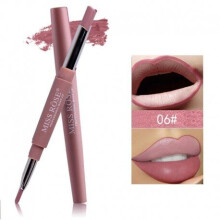 (1) MISS ROSE Pro Double-end Sexy Red Color Velvet Matte Lipstick Lip Liner Pencils Nude Pigments Easy to Wear Makeup Lip Stick Pen