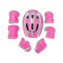 (Pink ) 7 pieces/set of children's bicycle helmet, knee and elbow protection