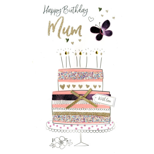 Wonderful Mum Birthday Greeting Card Hand Finished Champagne Range