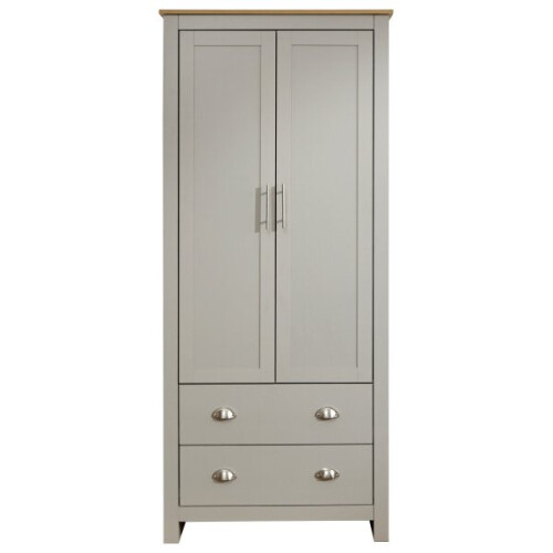 Lancaster 2 Door 2 Drawer Wardrobe in Grey 1