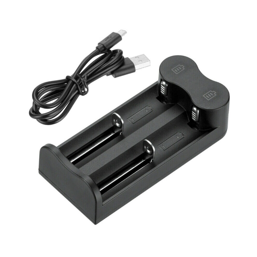 2 Slots Usb Battery Charger For 18650 26650 16340 Li-Ion 3.7V Rechargeable 683546312976