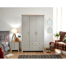 Lancaster 3 Door 2 Drawer Wardrobe in Grey