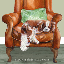 King Charles Throne Little Dog Laughed Greeting Card Blank Inside