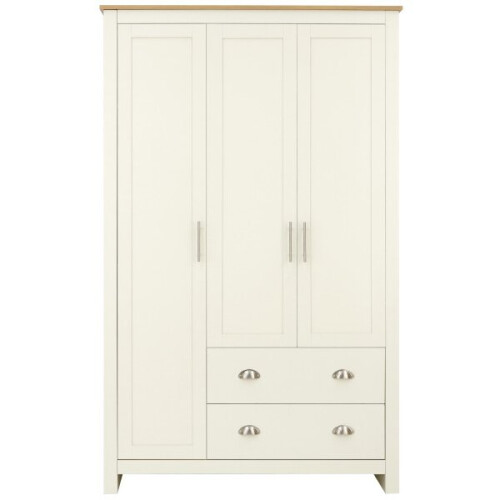 Lancaster 3 Door 2 Drawer Wardrobe in Cream