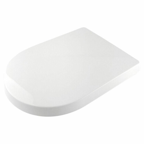 D Shape Toilet Seat White Soft Close with Top Fixing Hinges on OnBuy