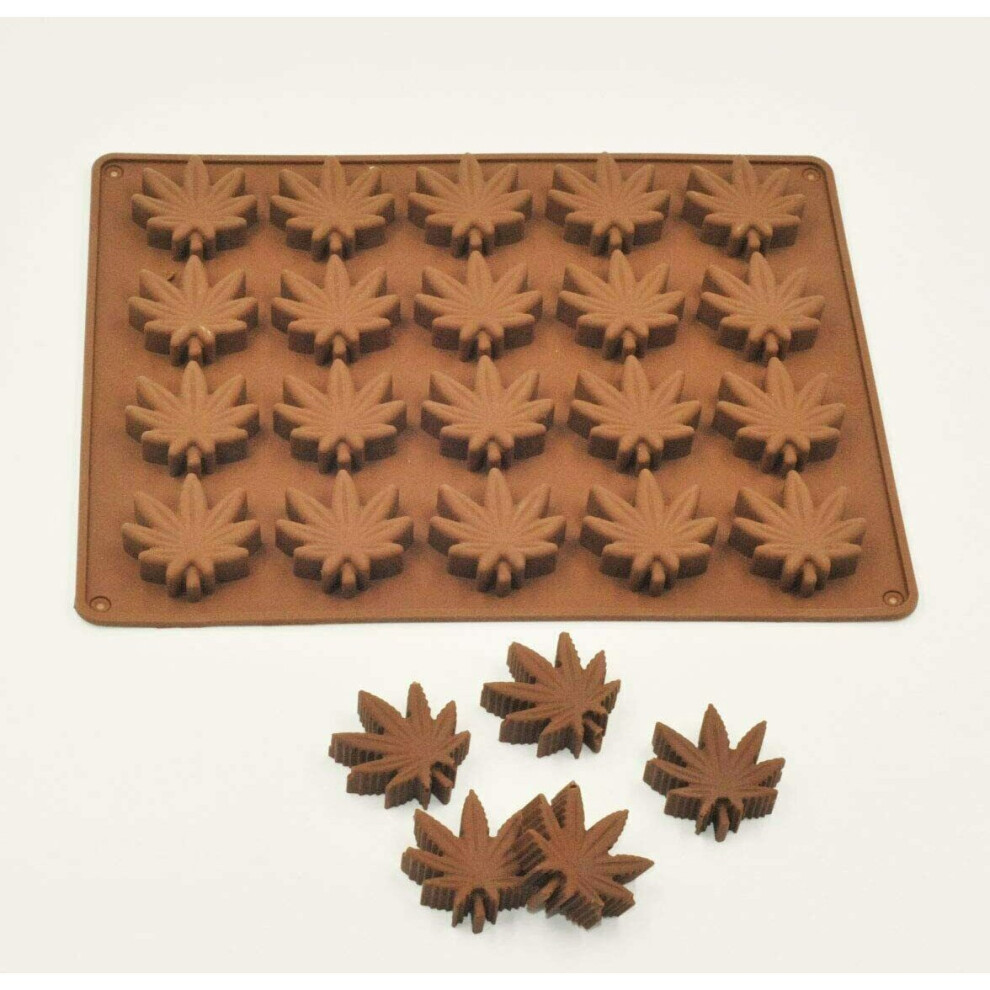 20 Cavity Non Stick Silicone Marijuana Leaf Mould Tray Cannabis Leaves