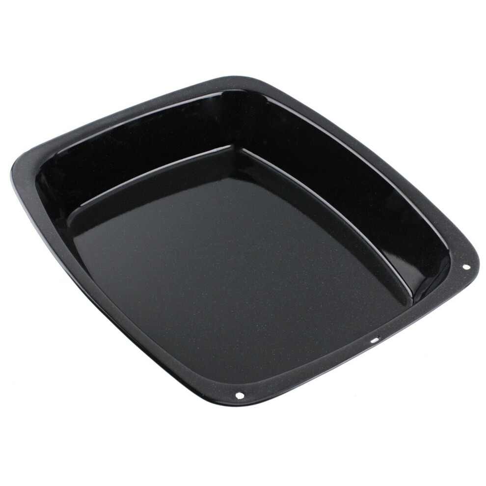 Universal Vitreous Enamel Roasting Tin Deep Large Non Stick Pan For Cooker Oven Black