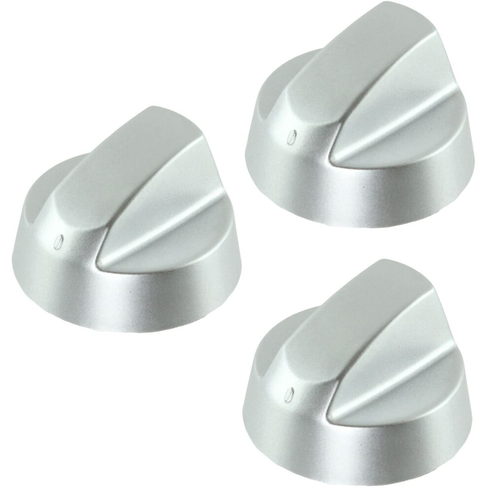 Control Knob Dial & Adaptors for CREDA Oven / Cooker (Silver, Pack of 3)