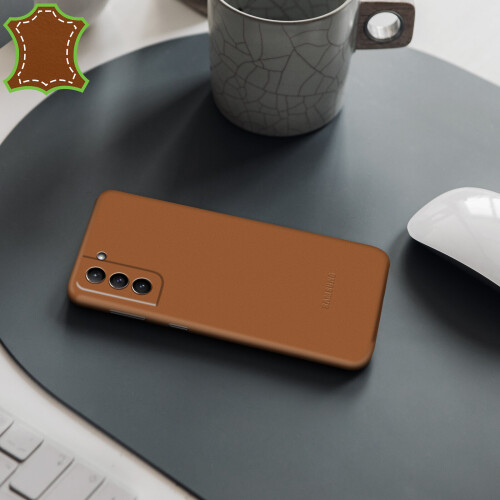Samsung Case Galaxy S21 Plus Genuine Leather Soft-touch Original Leather Cover brown 2