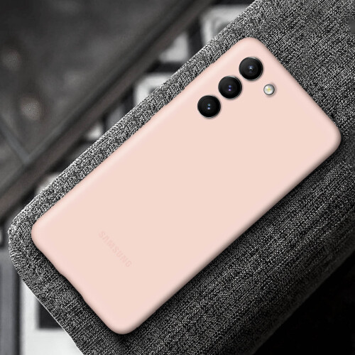 Cover in silicone originale per Samsung Galaxy S21 Plus Soft Touch Pink 2