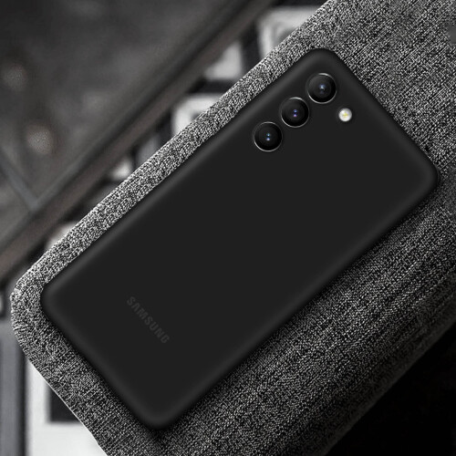 Cover originale in silicone per Samsung Galaxy S21 Plus Soft Touch Nero 2