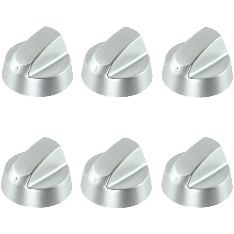 Control Knob Dial & Adaptors for BAUMATIC Oven / Cooker (Silver, Pack of 6)