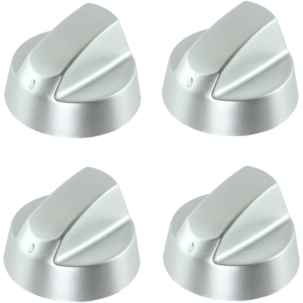 Spares2go Control Knob Dial & Adaptors For Baumatic Oven / Cooker (, Pack Of 4) Silver