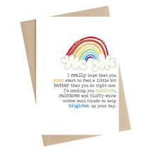 Feel Better Rainbows & Soft Clouds Greeting Card by Dandelion Stationery Cards