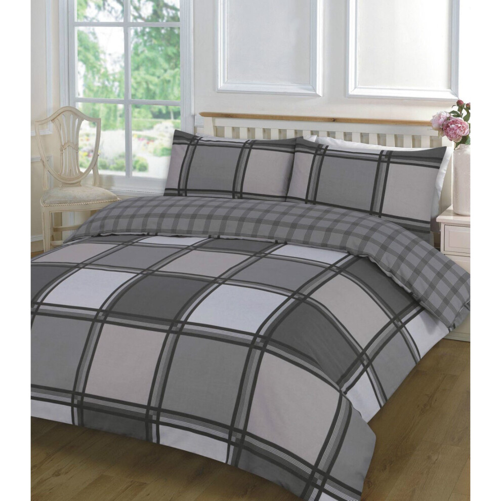 (Logan Black , King ) Logan Duvet Covers Set With Pillow cases