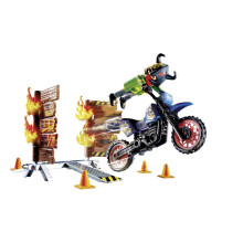 Playmobil Stunt Show Motocross with Fiery Wall