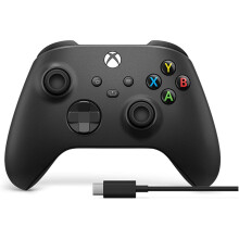 Langaton Xbox-ohjain Carbon Black + USB-C-kaapeli (Xbox Series X/S)