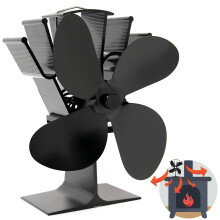 Heat Powered 4 Blade Stove Fan Eco Fireplace Efficiency M&W