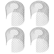 Metal Gutter Guards Pack of 4 - Downpipe Covers Drain Mesh Protector Traps Pukkr