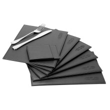 12 Piece Faux Leather Table Set For Dining Leather Placemats & Coasters M&W