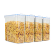 Pukkr 4-Pack Cereal Containers - Airtight Snap-Lock Lids, Easy-Dispense Pour, Includes Labels