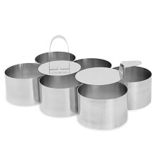 Cooking & Dessert Rings 8 Piece Stainless Steel Set Free Press & Spatula M&W