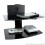 Tempered Black Glass Floating Shelf 2 Tier | M&W 3