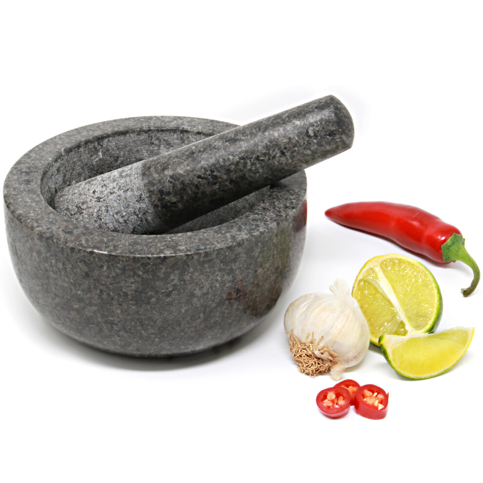Large Pestle and Mortar Set Durable Granite Stone Spice & Herb Crusher M&W